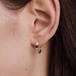 Hugging Hand & Red Tiger's Eye Hoop Earrings - floysun