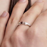 Hugging Hands & Red Tiger's Eye Ring - floysun