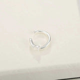 Organic Liquid Metal Ear Cuff - S925 Sterling Silver with Teardrop Zircon