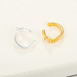 Organic Liquid Metal Ear Cuff - S925 Sterling Silver with Teardrop Zircon