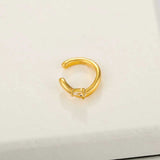 Organic Liquid Metal Ear Cuff - S925 Sterling Silver with Teardrop Zircon