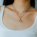Lucky Horse & Horseshoe 2Pcs Cord Necklace Set | Meaningful Stackable Choker
