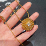 Vintage Heavy Craft Cactus Ball High Carbon Diamond Pendant Necklace