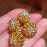 Dual Cactus Ball High Carbon Diamond Stud Earrings