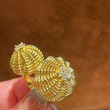 Vintage Heavy Filigree Dual Cactus Ball Statement Ring