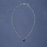 Vintage Red Tiger's Eye Heart Pendant Necklace