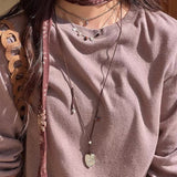 Vintage Red Tiger's Eye Charm Necklace | Heart Series Choker