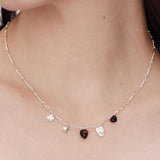 Vintage Red Tiger's Eye Charm Necklace | Heart Series Choker