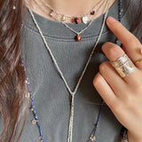 Vintage Red Tiger's Eye Charm Necklace | Heart Series Choker