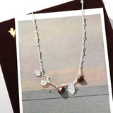 Vintage Red Tiger's Eye Charm Necklace | Heart Series Choker
