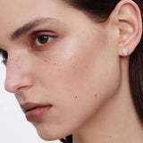 Original Design Embracing Heart Stud Earrings