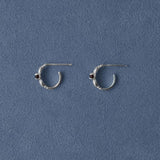 Hugging Hand & Red Tiger's Eye Hoop Earrings