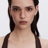 Hugging Hand & Red Tiger's Eye Hoop Earrings