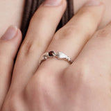 Hugging Hands & Red Tiger's Eye Ring