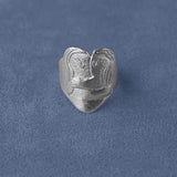 Original Design Embracing Heart Statement Ring
