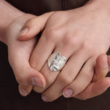 Original Design Embracing Heart Statement Ring