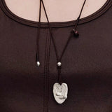 Original Design Embracing Heart Cord Necklace