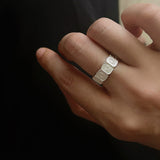 Multi Emotion Square Panel Open Adjustable Ring