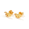 Gold ruffle stud earrings with post backs