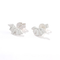 Silver ruffle stud earrings with folded detailing