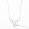 Silver ruffle pendant and chain on white background