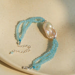Ice Blue Cat Eye Layered Bracelet - floysun