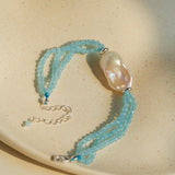 Ice Blue Cat Eye Layered Bracelet - floysun