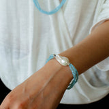 Ice Blue Cat Eye Layered Bracelet - floysun