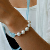 Ice Blue Cat Eye Layered Bracelet - floysun