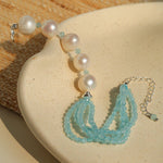Ice Blue Cat Eye Layered Bracelet - floysun