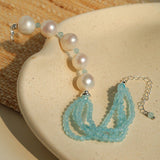 Ice Blue Cat Eye Layered Bracelet - floysun