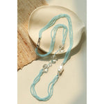 Ice Blue Cat Eye Layered Necklace - floysun