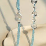 Ice Blue Cat Eye Layered Necklace - floysun