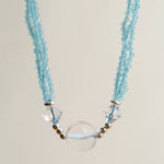 Ice Blue Cat Eye Short Necklace - floysun