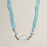 Ice Blue Cat Eye Short Necklace - floysun