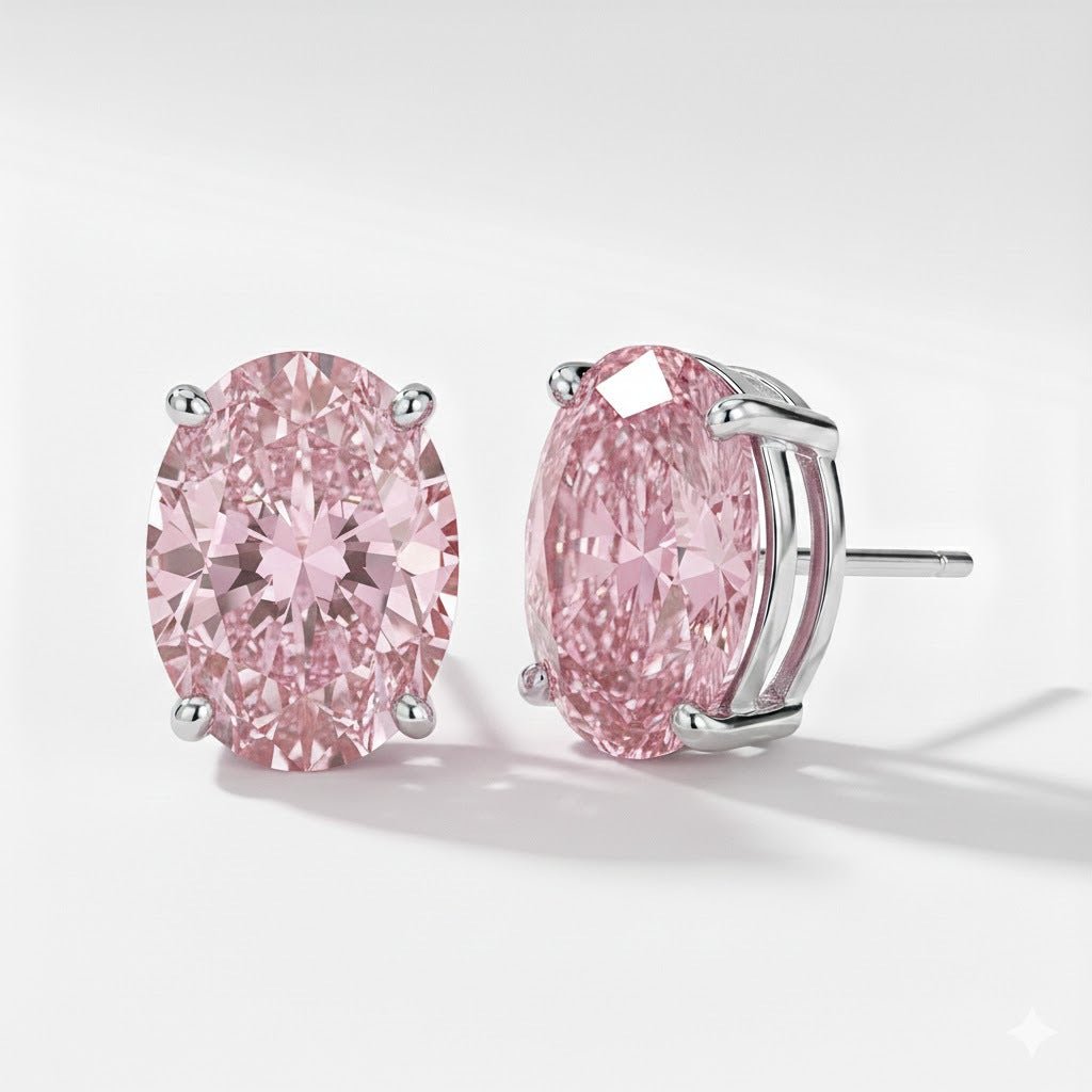 Ice Flower Cut 5A Color Crystal Stud Earrings - floysun