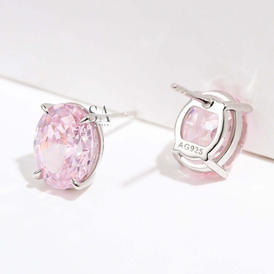 Ice Flower Cut 5A Color Crystal Stud Earrings - floysun