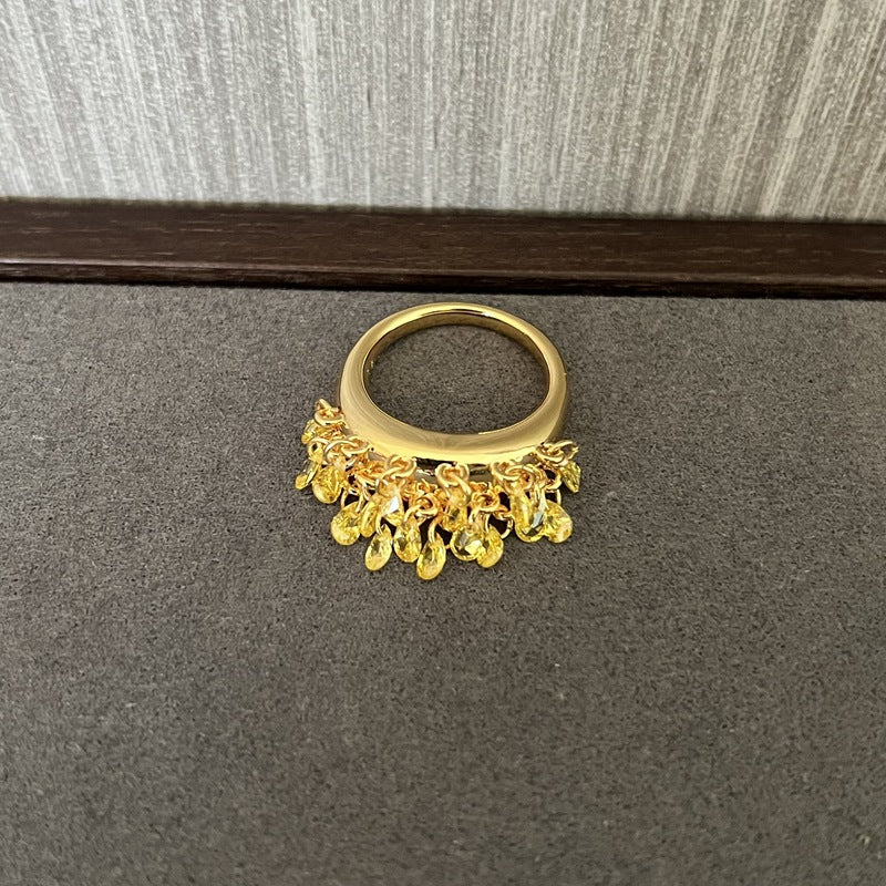 Icy Sparkle Tassel Ring - floysun