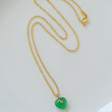 Green chalcedony Love Necklace