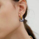 Enchanting Blue Dot Stone Natural Stone Earrings