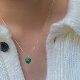 Green chalcedony Love Necklace