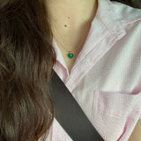 Green chalcedony Love Necklace