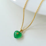 Green chalcedony Love Necklace