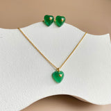 Green chalcedony Love Necklace