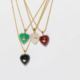 Green chalcedony Love Necklace