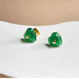 Green chalcedony Love Necklace