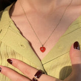 Green chalcedony Love Necklace