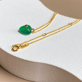 Green chalcedony Love Necklace