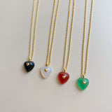 Green chalcedony Love Necklace