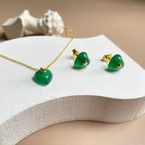 Green chalcedony Love Necklace